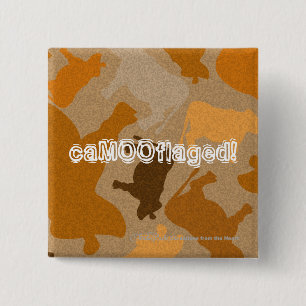 CaMOOflage Kuh Collage in Orange Button