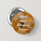 CaMOOflage Kuh Collage in Orange Button (Vorne & Hinten)