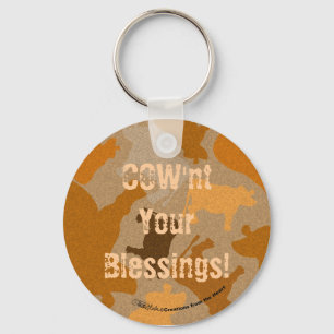 CaMOOflage Kuh Collage in Orange Schlüsselanhänger