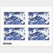 Camouflage02 BLUES WHITE CAMOUFLAGE PATTERN BACKGR Rechteckiger Aufkleber (Blatt)