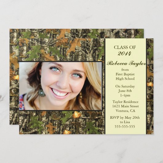 Camouflage 2014 Abschluss Einladung (Vorne/Hinten)