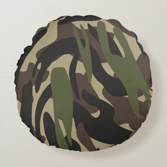 Camouflage 8 rundes kissen (Vorderseite)