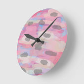 Camouflage Abstrakt rosa Muster Runde Wanduhr (Winkel)