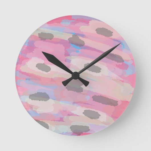 Camouflage Abstrakt rosa Muster Runde Wanduhr (Vorderseite)