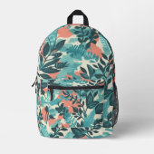 Camouflage Abstrakte Blätter Bedruckter Rucksack (Vorderseite)