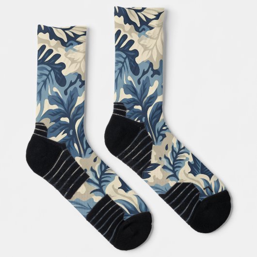 Camouflage Abstrakte Blätter Socken (Rechts)