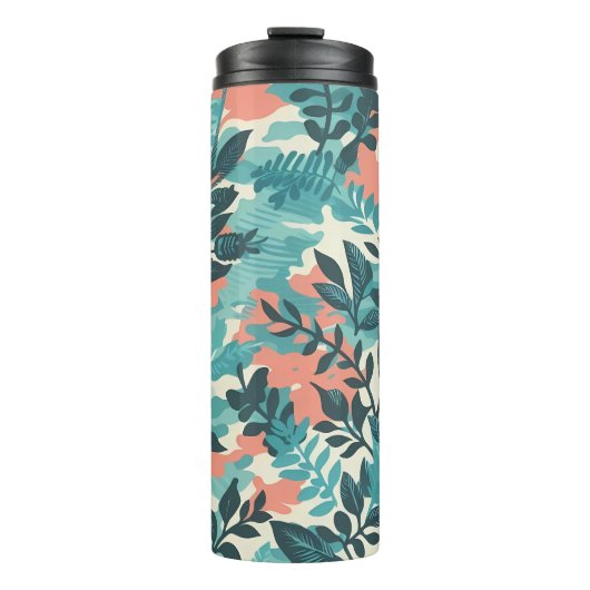 Camouflage Abstrakte Blätter Thermosbecher (Vorderseite)