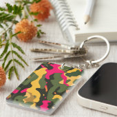 Camouflage Abstrakter AcrylSchlüsselanhänger Schlüsselanhänger (Vorderseite rechts)