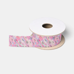Camouflage-abstraktes rosa Muster Satinband