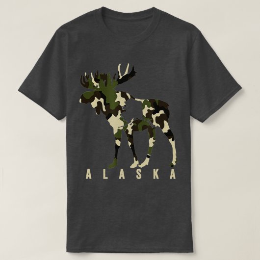 Camouflage Alaska Elche Jagd Alaska Elche Jagd T-Shirt (Design vorne)