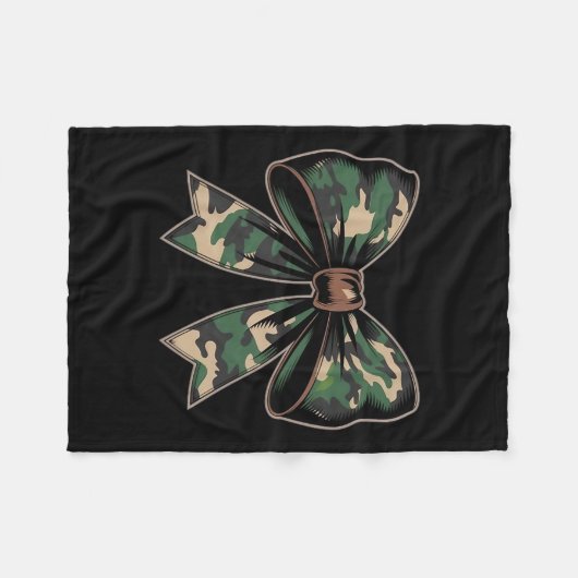 Camouflage Alte Camouflage Bow Camouflage Coquette Fleecedecke (Vorderseite (Horizontal))