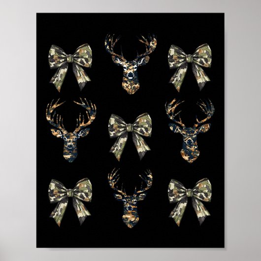 Camouflage Alte Camouflage Bow Camouflage Coquette Poster (Vorne)