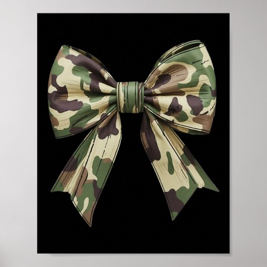 Camouflage Alte Camouflage Bow Camouflage Coquette Poster (Vorne)