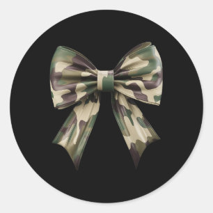 Camouflage Alte Camouflage Bow Camouflage Coquette Runder Aufkleber
