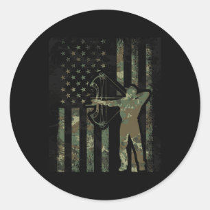 Camouflage American Flag Buck Jagd Geschenk für Bo Runder Aufkleber