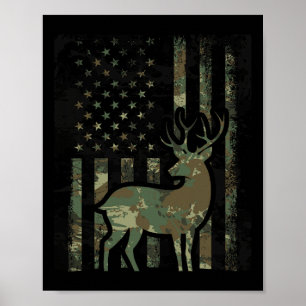 Camouflage American Flag Buck Jagd Geschenk für di Poster