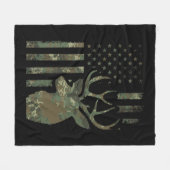 Camouflage American Flag Buck Jagd Geschenk für El Fleecedecke (Vorderseite (Horizontal))