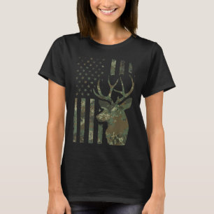 Camouflage American Flag Buck Jagd Geschenk für El T-Shirt