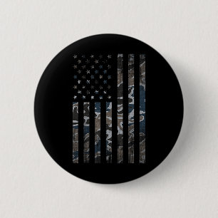 Camouflage American Flag Camouflage Military 4. Ju Button