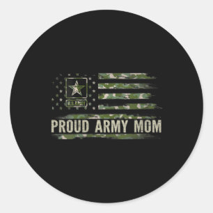Camouflage "American Flag" der Mama der Vintagen A Runder Aufkleber