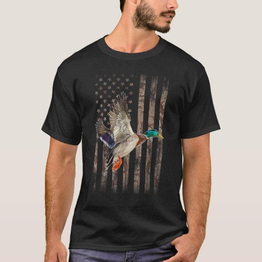 Camouflage American Flag Duck Hunting   Ducks Hunt T-Shirt (Vorderseite)