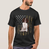 Camouflage American Flag Englisch Springer Spanisc T-Shirt (Vorderseite)