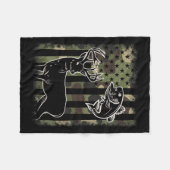 Camouflage American Flag Flag Junting Hunter De De Fleecedecke (Vorderseite (Horizontal))