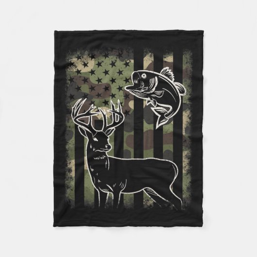 Camouflage American Flag Flag Junting Hunter De De Fleecedecke (Vorderseite)