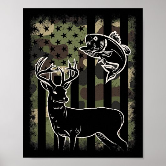 Camouflage American Flag Flag Junting Hunter De De Poster (Vorne)