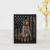 Camouflage American Flag German Drahthaar Pointer Karte (Gelbe Blume)