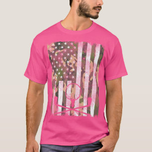 Camouflage American Flag Golf Vintag Golfspielen P T-Shirt