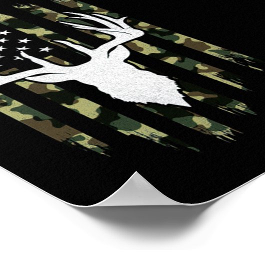 Camouflage American Flag Jagd auf Hirsche Poster (Ecke)