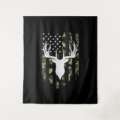 Camouflage American Flag Jagd auf Hirsche Wandteppich (Vorderseite)