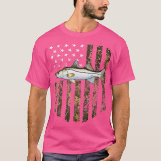 Camouflage American Flag Snook Fishing 4. Juli T-Shirt