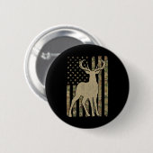Camouflage American Flag Usa Hunter Deer Hunting E Button (Vorne & Hinten)
