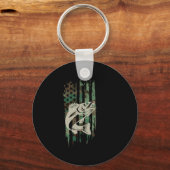 Camouflage American Flag Walleye Fischen Schlüsselanhänger (Vorderseite)