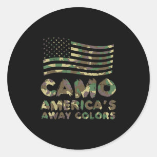 Camouflage Americas Away Colors Funny Camouflage 4 Runder Aufkleber