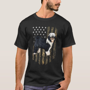 Camouflage Amerikanische Flagge Tibetisch Terrier T-Shirt