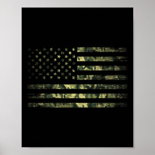 Camouflage Amerikanische Flagge USA Männer Frauen Poster