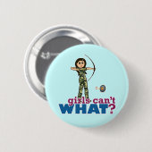 Camouflage Archery Girl - Licht Button (Vorne & Hinten)