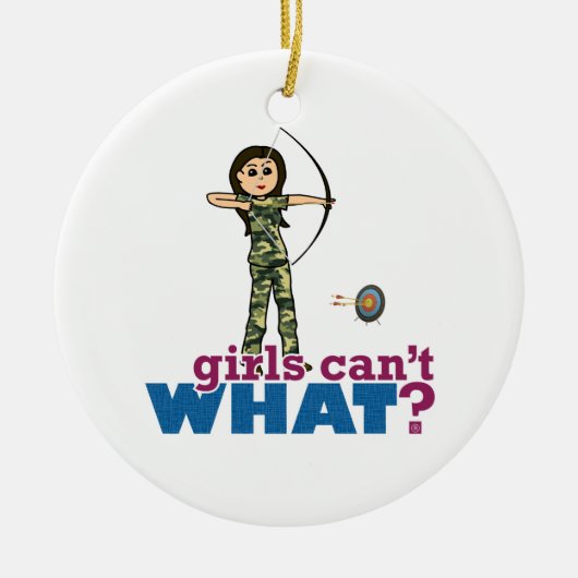 Camouflage Archery Girl - Licht Keramikornament (Vorne)