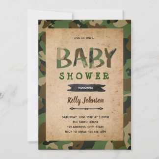 Camouflage-Armee-Babydusche Dankeskarte