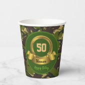Camouflage Armee grün 50. Geburtstag / Jäger Party Pappbecher (Vorderseite)