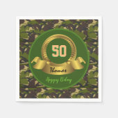 Camouflage Armee grün 50. Geburtstag / Jäger Party Serviette (Vorderseite)