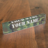 Camouflage - Armee-grünes Ausgaben-Nummernschild Namensplakette (Seite)