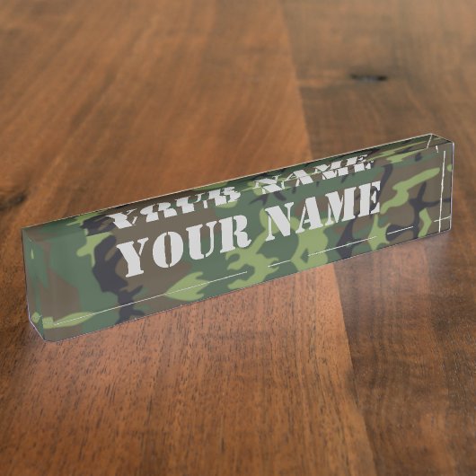 Camouflage - Armee-grünes Ausgaben-Nummernschild Namensplakette (Seite)