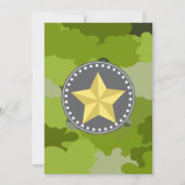 Camouflage Armeemann Jagd erwachsene Junge Zwillin Einladung (Rückseite)