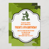 Camouflage Armeemann Jagd erwachsene Junge Zwillin Einladung (Vorne/Hinten)