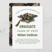 Camouflage Army Junting Graduation Party Einladung (Vorne/Hinten)