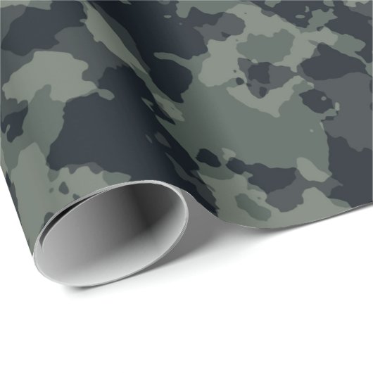 Camouflage Army Man Camouflage Green Grau Geschenkpapier (Rolleneckpunkt)